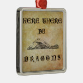 Ornement Carré Argenté Ici Il Y A Des Dragons (Droite)