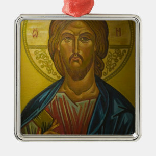 Ornement Carré Argenté Icône russe à l'intérieur de l'église Sainte-S