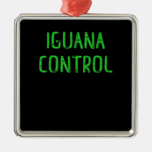 Ornement Carré Argenté Iguana Control - Poète Lover Iguana Cadeau