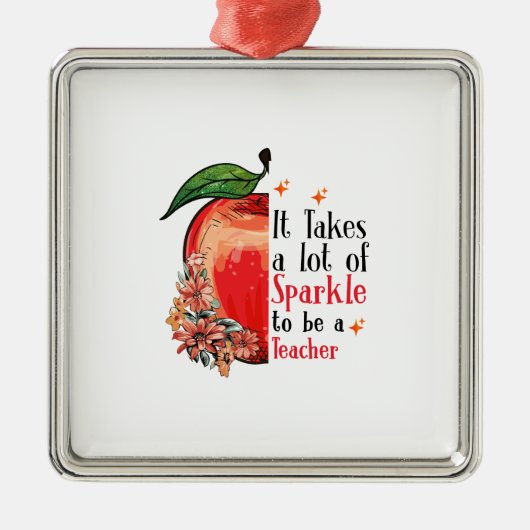 Ornement Carré Argenté Il Faut Beaucoup D'Éclairage Pour Être Enseignant (Devant)