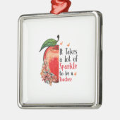 Ornement Carré Argenté Il Faut Beaucoup D'Éclairage Pour Être Enseignant (Gauche)