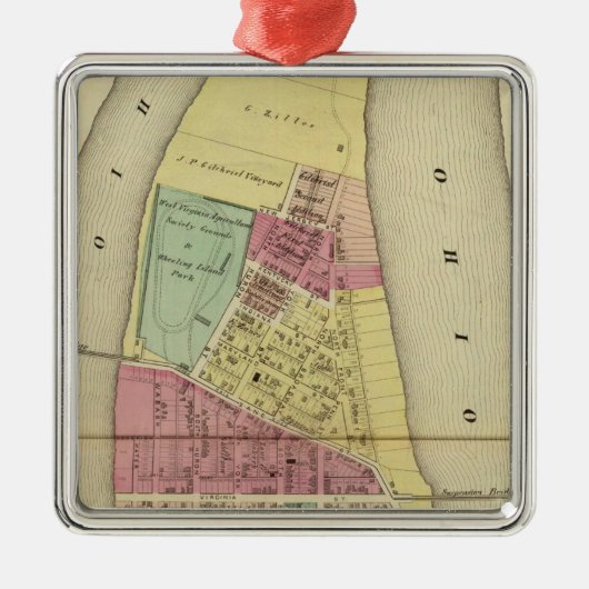 Ornement Carré Argenté Île Wheel (Devant)