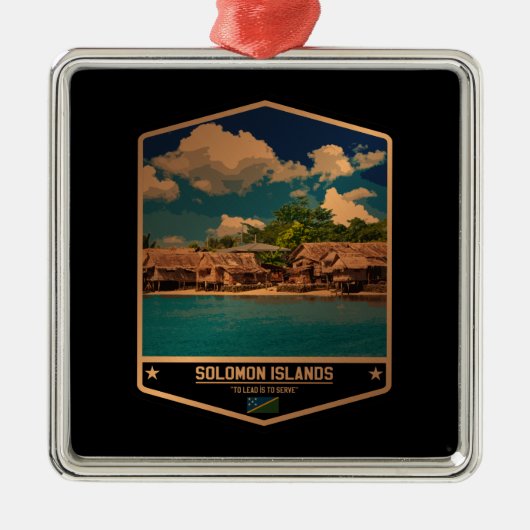 Ornement Carré Argenté Îles Salomon (Devant)