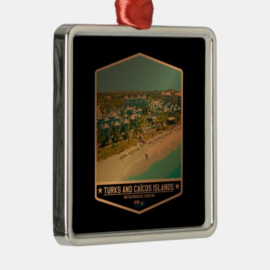 Ornement Carré Argenté Îles Turques et Caïques (Droite)