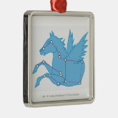 Ornement Carré Argenté Illustration de constellation de Pegasus (Droite)