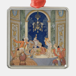 Ornement Carré Argenté Illustration des "liaisons Dangereuses de Les" par