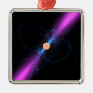 Ornement Carré Argenté Illustration d'un pulsar