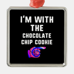 Ornement Carré Argenté Im Avec Cookie À Chip Chocolé Tie Dye Produits