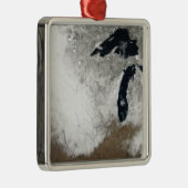 Ornement Carré Argenté Image couleur véritable de la neige (Droite)