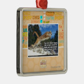 Ornement Carré Argenté Image de chat (Droite)