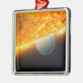 Ornement Carré Argenté Impression d'un artiste 3 (Gauche)