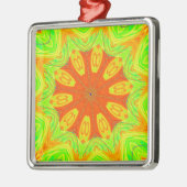 Ornement Carré Argenté Impression Motif Samba (Gauche)