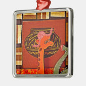 Ornement Carré Argenté Imprimer Casquette Giraffe (Gauche)