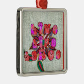 Ornement Carré Argenté Imprimer l'art "Live Life Large" (Droite)