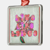 Ornement Carré Argenté Imprimer l'art "Live Life Large" (Gauche)