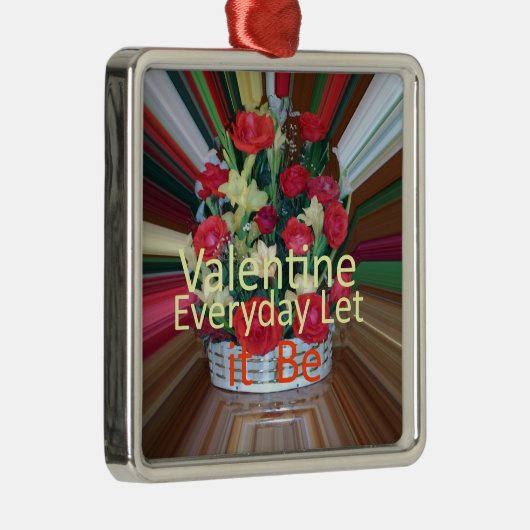 Ornement Carré Argenté Imprimer Saint-Valentin (Droite)