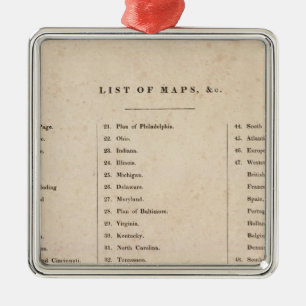 Ornement Carré Argenté Index de l'atlas général du monde