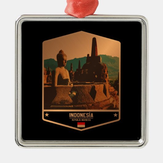 Ornement Carré Argenté Indonésie (Devant)