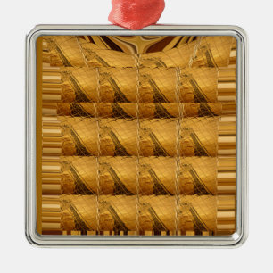 Ornement Carré Argenté Infinie Golden Giraffe Animal Motif Art Imprimer