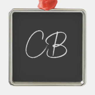 Ornement Carré Argenté Initiales minimalistes Monogrammes professionnels