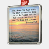 ORNEMENT CARRÉ ARGENTÉ INSPIRANT JEREMIAH 29:11 SCELER (Gauche)