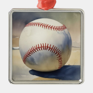 Ornement Carré Argenté Inspiration baseball