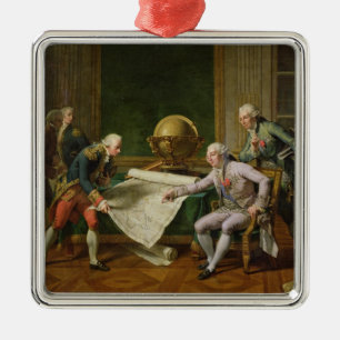 Ornement Carré Argenté Instructions donnantes de Louis XVI à la La