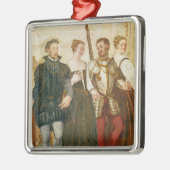 Ornement Carré Argenté Invitation à la danse (Gauche)