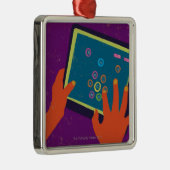 Ornement Carré Argenté iPad (Droite)