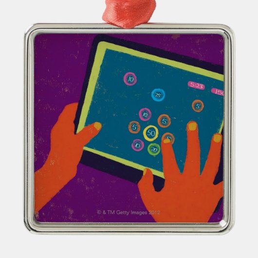 Ornement Carré Argenté iPad (Devant)