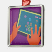 Ornement Carré Argenté iPad (Gauche)