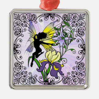 Ornement Carré Argenté Iris Shadow Fairy