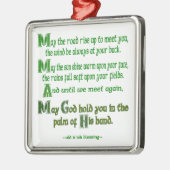 Ornement Carré Argenté Irish Blessing May the Road Rise to Meet You (Gauche)