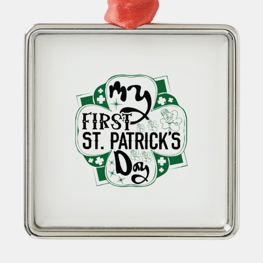 Ornement Carré Argenté Irish My First ST Patrick S Day (Devant)
