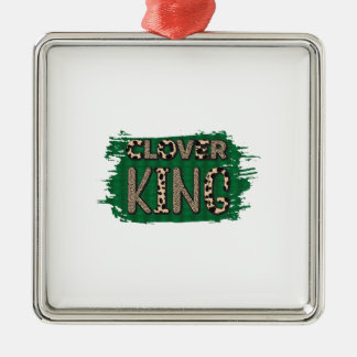 Ornement Carré Argenté Irlandais Clover King