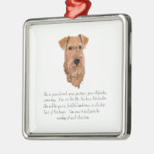 Ornement Carré Argenté Irlandais Terrier Keepsake (Gauche)