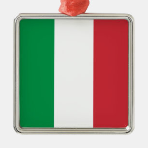 Ornement Carré Argenté Italian Flag (Italy) Ceramic Ornament