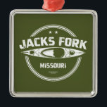 Ornement Carré Argenté Jacks Fork River Missouri Kayak<br><div class="desc">Jacks Fork est l'une des deux rivières du Missouri qui font partie du réseau de voies fluviales Pittoresques d'Ozark et l'une des plus sauvages et pittoresques de toutes les rivières du Missouri.</div>