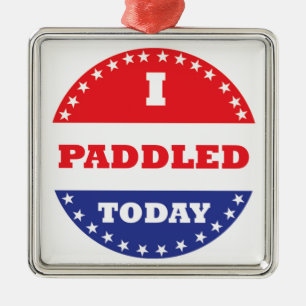 Ornement Carré Argenté J'Ai Pagayé Aujourd'Hui