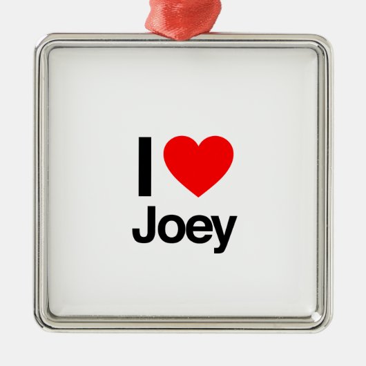 Ornement Carré Argenté j'aime joey (Devant)