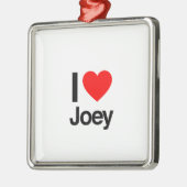 Ornement Carré Argenté j'aime joey (Gauche)