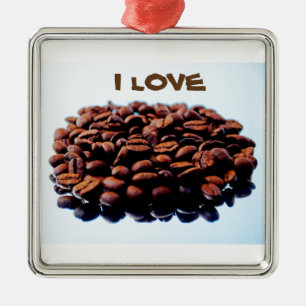 Ornement Carré Argenté J'aime l'arome du café