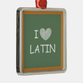 Ornement Carré Argenté J'aime le latin (Droite)