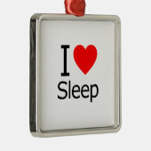 Ornement Carré Argenté J'aime le sommeil (Droite)