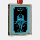 Ornement Carré Argenté Janvier Perte de poids Félicitations (Droite)