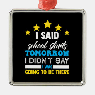 Ornement Carré Argenté Je Dirais Que L'École Commence Demain