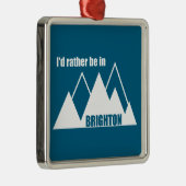 Ornement Carré Argenté Je préférerais être à Brighton Utah Mountain (Droite)