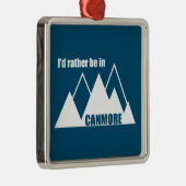 Ornement Carré Argenté Je Préférerais Être À Canmore Mountain (Droite)