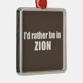 Ornement Carré Argenté Je Préférerais Être Dans Le Parc National De Sion (Droite)