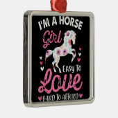 Ornement Carré Argenté Je suis une fille de cheval facile à aimer diffici (Droite)